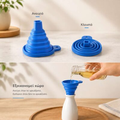 Πτυσσόμενο Χωνί Σιλικόνης – Space Saving