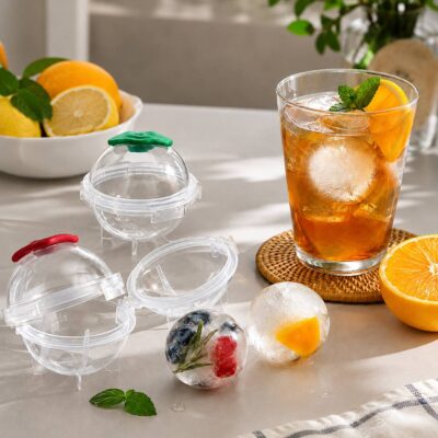 Σετ παγοθήκες για στρογγυλά παγάκια με cocktail και φρούτα, αξεσουάρ κουζίνας ASK.gr